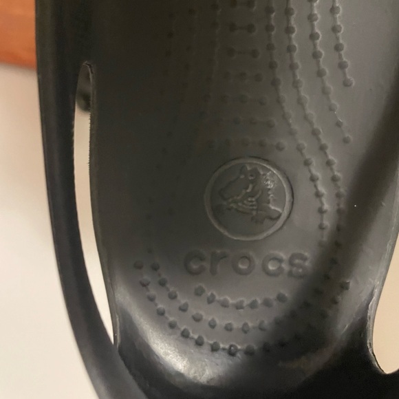 CROCS -Women's Kadee Ballet Flats Size 9 Black Rubber Slip On Beach Garden Shoe - Picture 5 of 6
